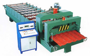 China Green Color Glazed Tile Roll Forming Machine With 3 - 6m / Min Processing Speed supplier