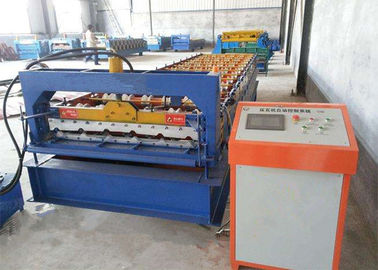 China Green Color Roofing Sheet Roll Forming Machine With Stainless Steel Slide supplier