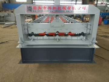 China 4kw 380V PPGI Steel Tile Type Colorful Stone Coated Metal Roof Tile Roll Forming Machine supplier
