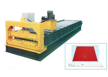 China Steel Galvanized Roof Roll Forming Machine For Making 0.3 - 0.8mm Thickness Tile supplier