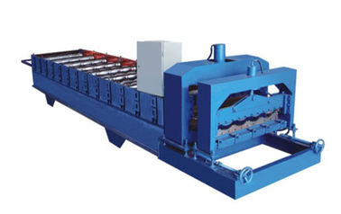 China 380V 60HZ Blue Glazed Tile Roll Forming Machine Making 828mm Waveform Tile supplier