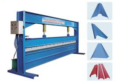 China Blue Color 4m Width Hydraulic Sheet Bending Machine For Galvanized Steel Coil supplier