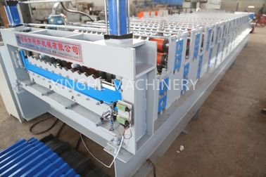 China European Style Roof Panel Roll Forming Machine , Partial Arc Color Steel Roof Tile Downpipe Glazed Tile supplier