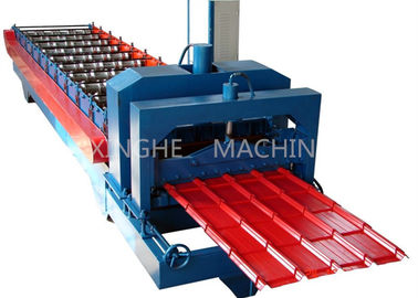 Green Color Glazed Tile Roll Forming Machine With 3 - 6m / Min Processing Speed supplier