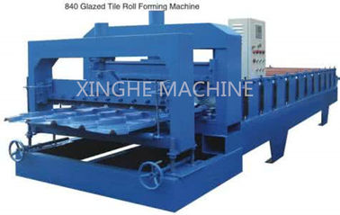 Colored Steel Glazed Tile Roll Forming Machine , Automatic Roll Forming Machines supplier