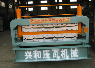 Automatic Double Deck Roll Forming Machine For Making Steel Roof Panel supplier