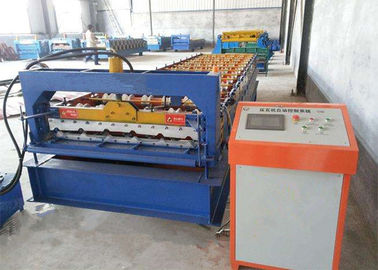 Green Color Roofing Sheet Roll Forming Machine With Stainless Steel Slide supplier