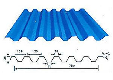 Colored Steel Roof Panel Roll Forming Machine Producing 750mm Width Tiles supplier