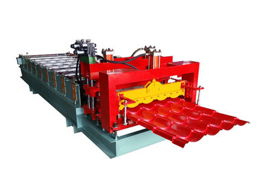 Grey Color Corrugated Sheet Roll Forming Machine With 2 Hydraulic Guillotine supplier