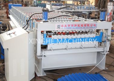 Corrugated Wall Panel Roll Forming Machine , Aluzinc Double Layer Roofing Sheet Roll Forming Machine supplier